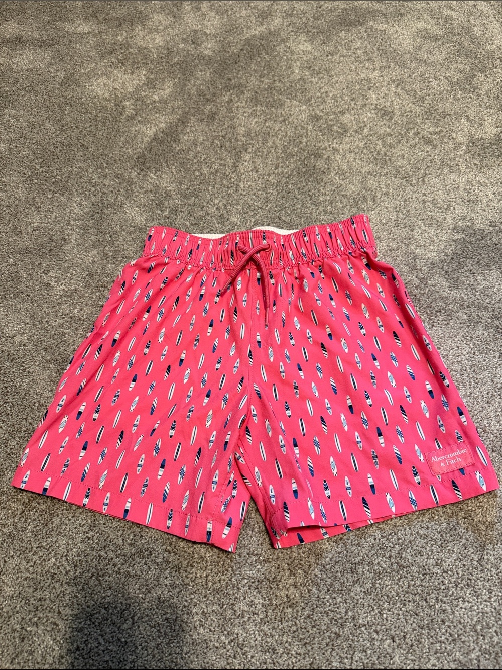 abercrombie kids Pink Surfboard Print Swim Trunks